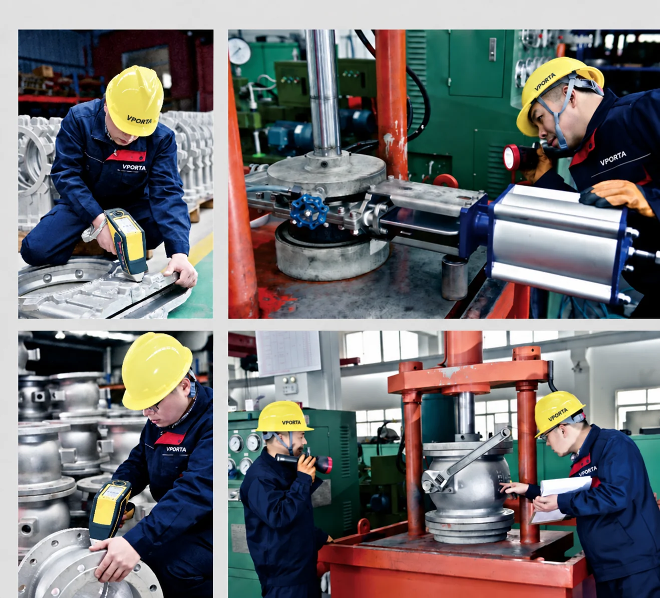 Inspection and test operations pictured in the supplied VPORTA flyer